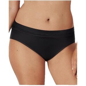 BALI‎ One Smooth U Modern Microfiber Black Bikini Panty Womens Size L/7 New